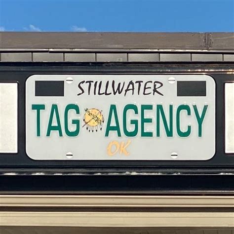 Stillwater tag agency - Stillwater Tag Agency (Stillwater, OK - 19.9 miles) Bristow Tag Agency (Bristow, OK - 23.6 miles) Pawnee Tag Agency (Pawnee, OK - 24.8 miles) Mannford Tag Agency (Mannford, OK - 25.3 miles) DMV Locations near Cushing . Use My Location Cushing ; Drumright ; Yale ; Perkins ; Stroud ; Chandler